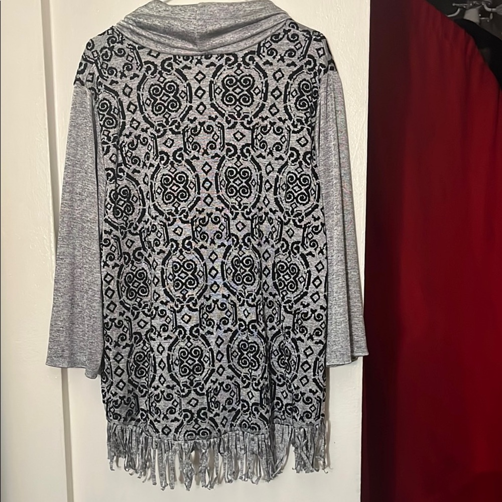 Ruby Rd. Black and Gray Knit Top - Picture 3 of 3